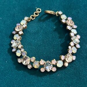 Sorrelli Pink, Purple, & Opalescent Rhinestone Bronze-Toned Tennis Bracelet